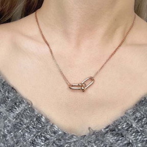 티파* 하드웨어 더블 링크 목걸이 펜던트