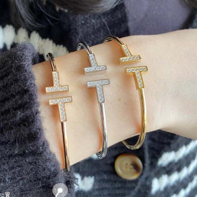 티파니 T 와이어 다이아 팔찌 3컬러