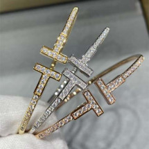 티파니 T 와이어 풀다이아 팔찌 3컬러