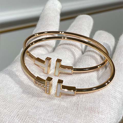 티파니 더블 T 와이어 팔찌