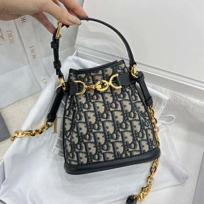 디올 오블리크 자카드 버킷 백 스몰