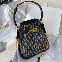 디올 오블리크 자카드 버킷 백 미듐