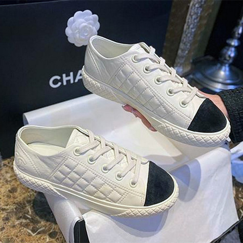 CC로고 퀼팅 화이트 투톤 스니커즈