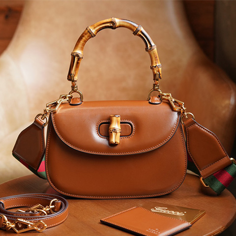 구찌 뱀부 1947 스몰 탑 핸들백 675797