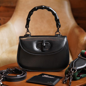 구찌 뱀부 1947 스몰 탑 핸들백 675797