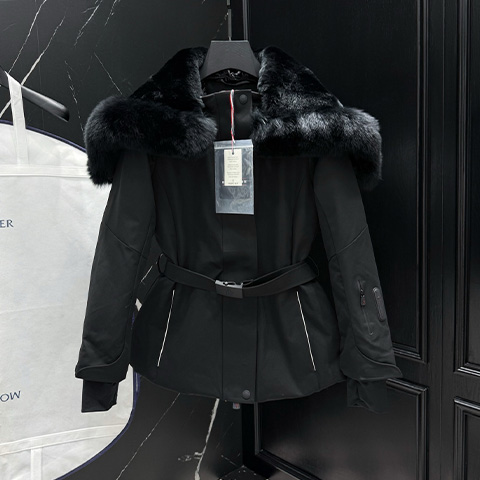 몽클레어 그레노블 벨티드 폭스 다운 자켓 패딩