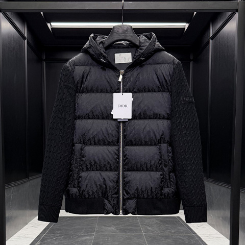 디올 오블리크 자카드 울 구스다운 패딩 자켓