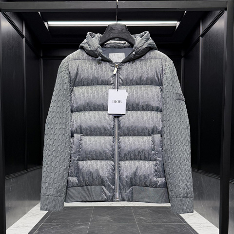 디올 오블리크 자카드 울 구스다운 패딩 자켓
