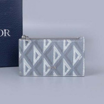 디올 CD 다이아몬드 캔버스 지퍼 카드지갑