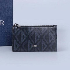 디올 CD 다이아몬드 캔버스 지퍼 카드지갑