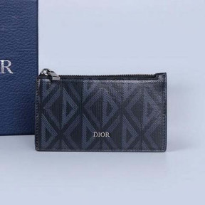 디올 CD 다이아몬드 캔버스 지퍼 카드지갑