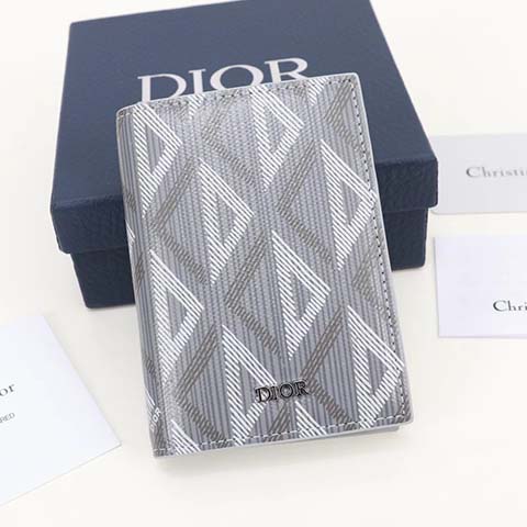디올 CD 다이아몬드 패턴 세로형 카드지갑