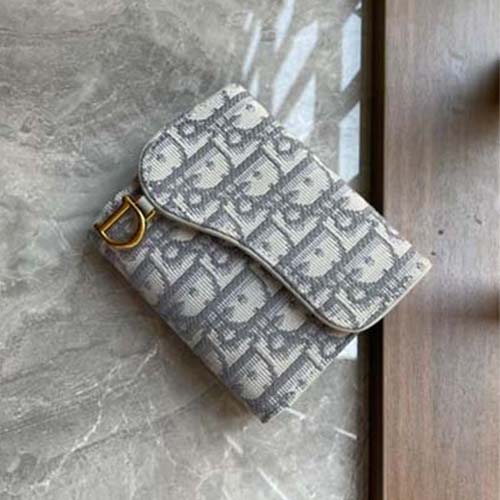 디올 오블리크 새들 로터스 반지갑