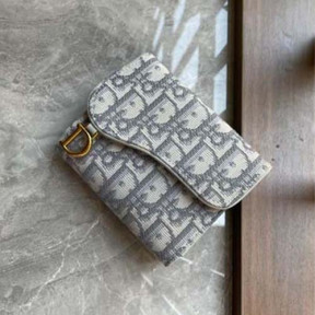 디올 오블리크 새들 로터스 반지갑